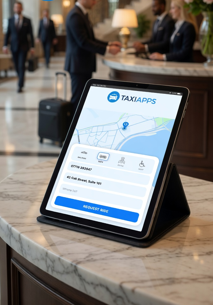Taxi booking portal screen